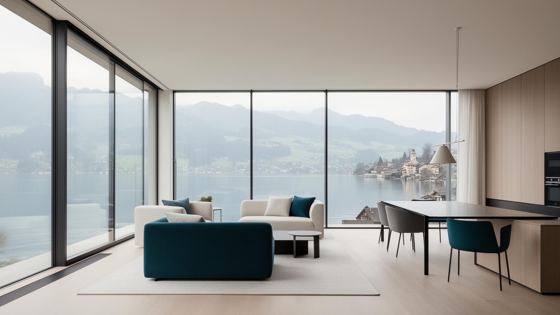 Modernes Schweizer Apartment mit Seesicht – virtueller 360° Rundgang